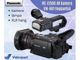 Panasonic HC-X1500 4K kamera és VW-HU1 foggantyú, kameralámpa és XLR hang